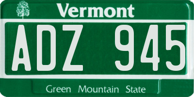 VT license plate ADZ945