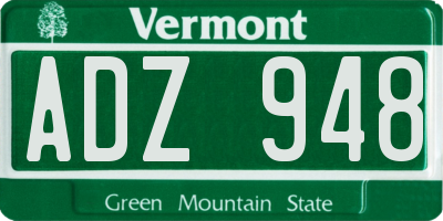 VT license plate ADZ948