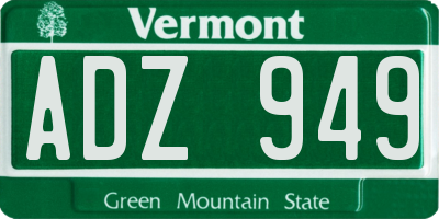 VT license plate ADZ949