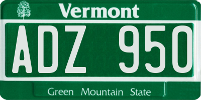 VT license plate ADZ950