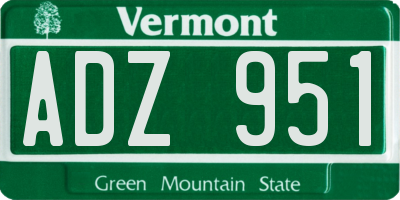 VT license plate ADZ951