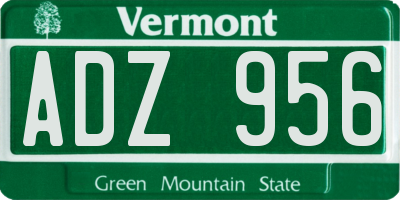 VT license plate ADZ956