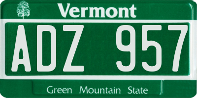 VT license plate ADZ957