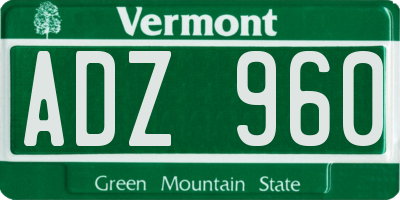 VT license plate ADZ960