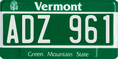 VT license plate ADZ961