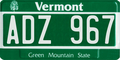 VT license plate ADZ967