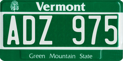 VT license plate ADZ975