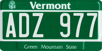 VT license plate ADZ977