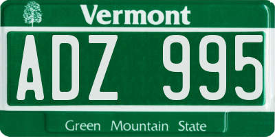 VT license plate ADZ995