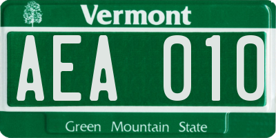 VT license plate AEA010