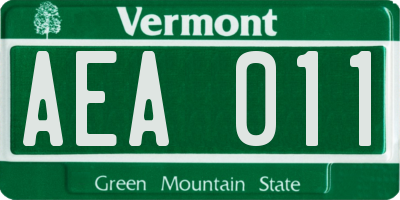 VT license plate AEA011