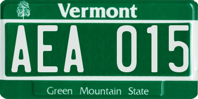 VT license plate AEA015