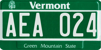 VT license plate AEA024
