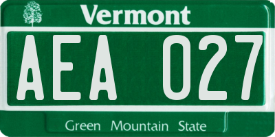 VT license plate AEA027