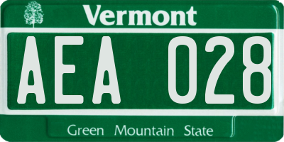 VT license plate AEA028