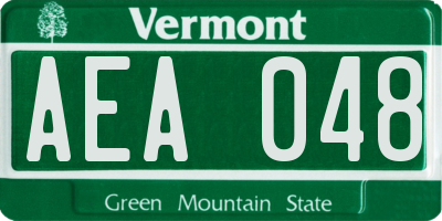 VT license plate AEA048
