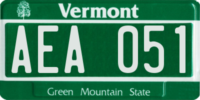 VT license plate AEA051