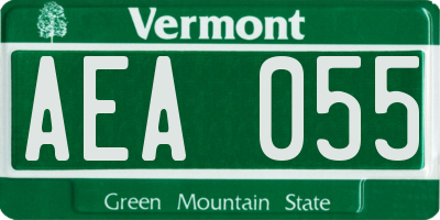 VT license plate AEA055
