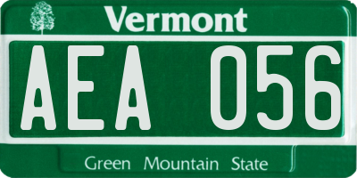 VT license plate AEA056