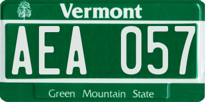 VT license plate AEA057