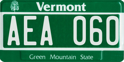 VT license plate AEA060