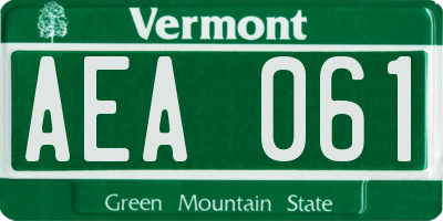 VT license plate AEA061