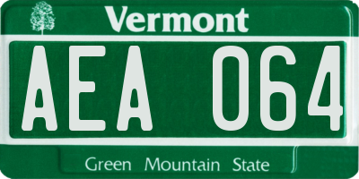 VT license plate AEA064