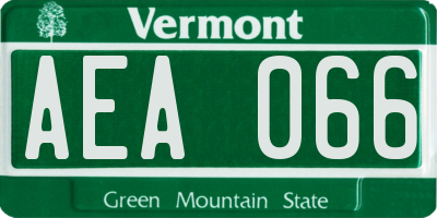 VT license plate AEA066