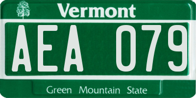 VT license plate AEA079