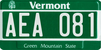 VT license plate AEA081