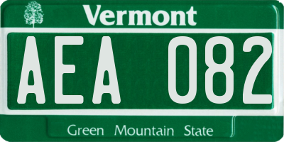 VT license plate AEA082