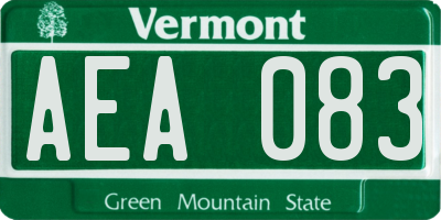 VT license plate AEA083