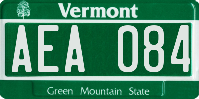 VT license plate AEA084