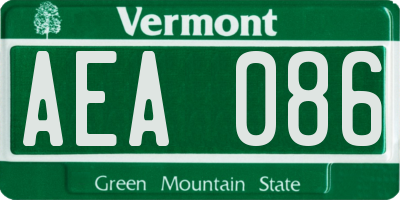 VT license plate AEA086