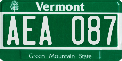 VT license plate AEA087