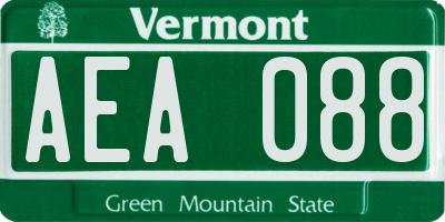VT license plate AEA088