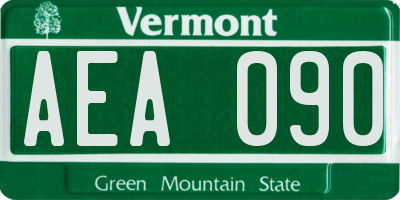 VT license plate AEA090