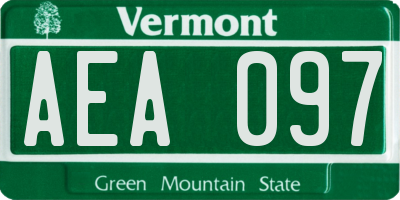 VT license plate AEA097
