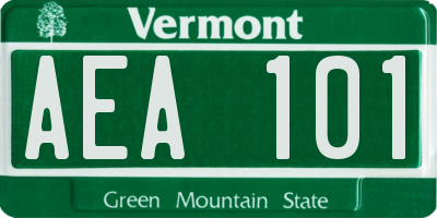 VT license plate AEA101