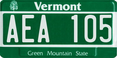 VT license plate AEA105