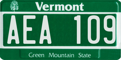 VT license plate AEA109