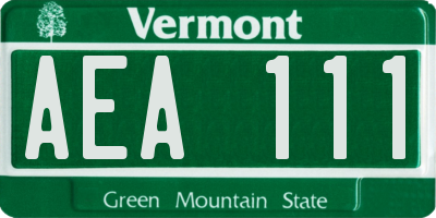 VT license plate AEA111