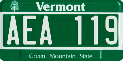 VT license plate AEA119