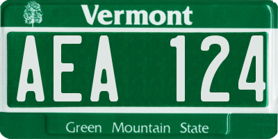 VT license plate AEA124