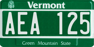 VT license plate AEA125