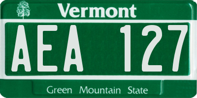 VT license plate AEA127