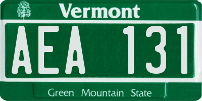 VT license plate AEA131