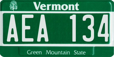 VT license plate AEA134