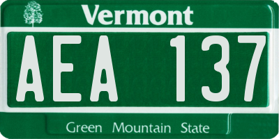 VT license plate AEA137