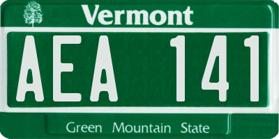 VT license plate AEA141